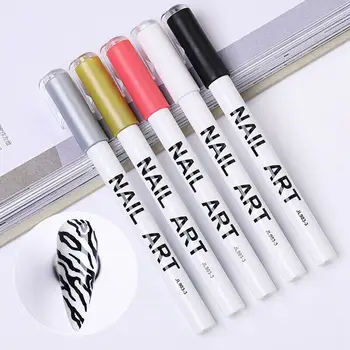 1БР Професионално Боядисване на Ноктите Инструменти За Рисуване САМ Абстрактни Линии Цвете Скица на Ноктите Графити Дръжка