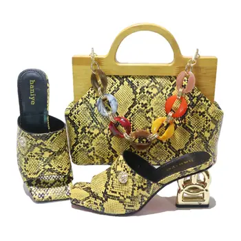 Италиански обувки на най-новия дизайн с подходящи торби, Благородна Луксозен Дамски Дизайнерски обувки, нигерийски дамски обувки-лодка за Сватбени партита