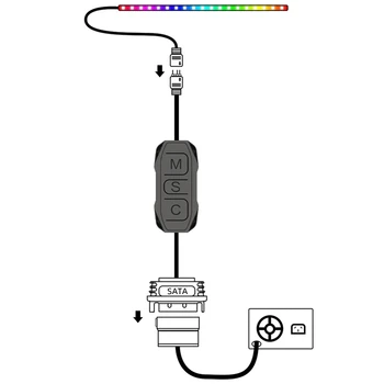 Контролер на Капитана Ръчно Адресуемый контролер RGB ARGB LED Контролер SATA с 15-пинов и 3-пинов ARGB LED