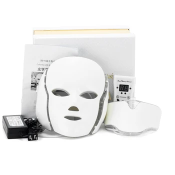 Маска за шията LED сблъскват с маска на фотона LED 7 цвята микротоковая извлича машина мадами страна подмолаживания на кожата, акне бръчки