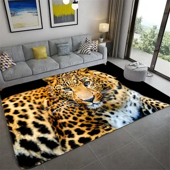 Нов модерен килим с леопардовым принтом на пода, 3D килим с домашен любимец принтом