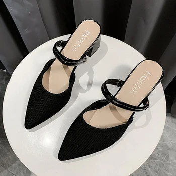 Сандали и чехли Дамски дрехи 2022 Пролетта и лятото на Нови Сандали с дебел ток Модни Дишащи дамски обувки на висок ток
