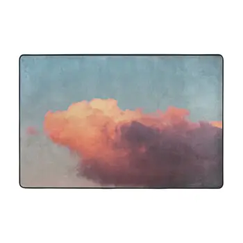 Цветни облаци на топлия залез слънце Мат килим Подложка от полиестер Противоскользящий Декор за пода на Баня, Кухня с Балкон 60x90